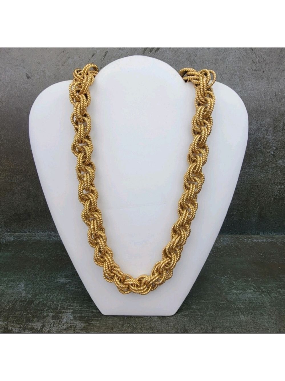 Vintage Anne Klein Heavy 24" Double Rolo Chain Necklace 108g Signed